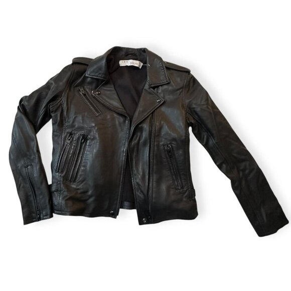 IRO Paris Newhan Lambskin Leather Jacket Black Size 42 FR, Retail $1,345 - Picture 6 of 16